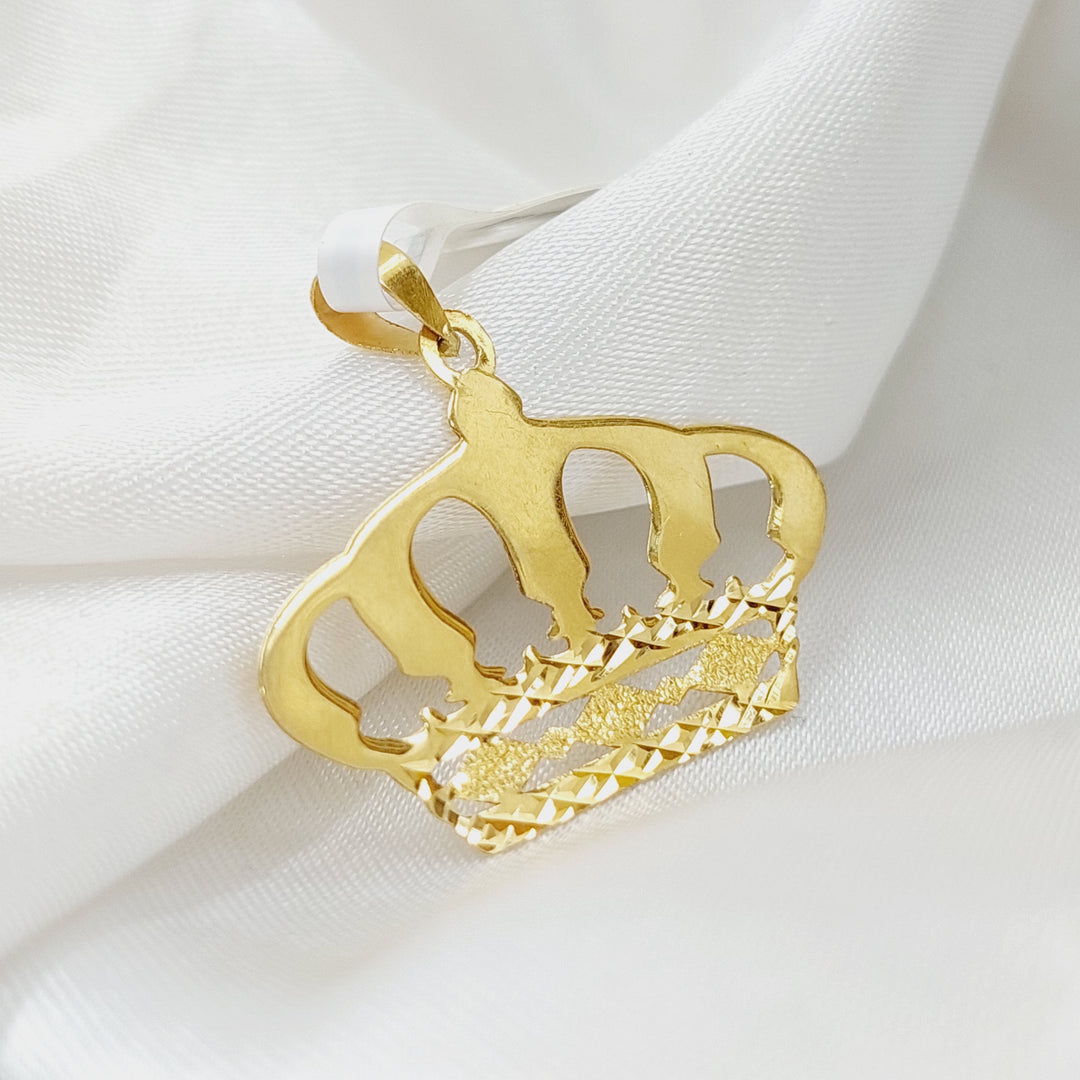 18K Gold Crown Pendant by Saeed Jewelry - Image 1