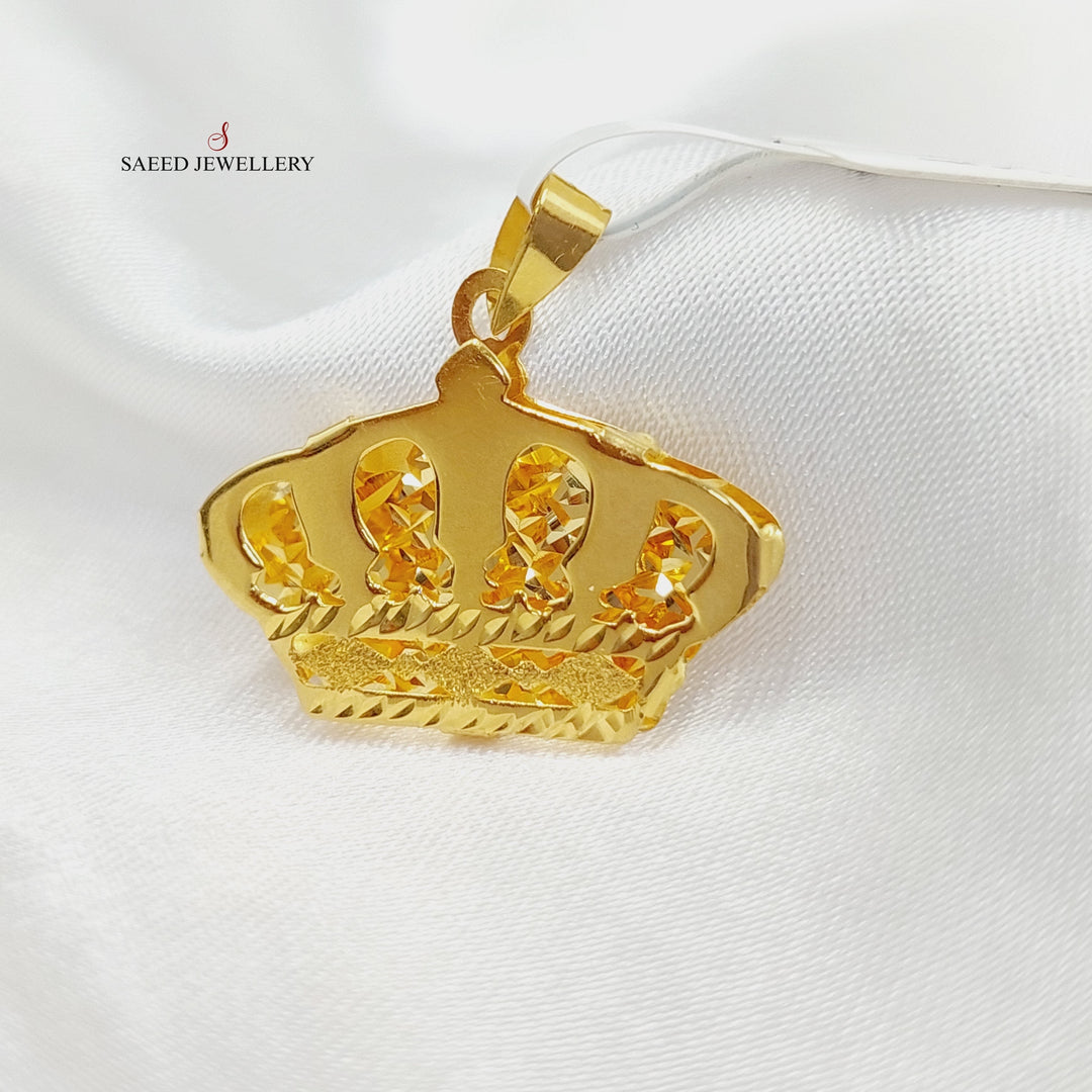 18K Gold Crown Pendant by Saeed Jewelry - Image 5