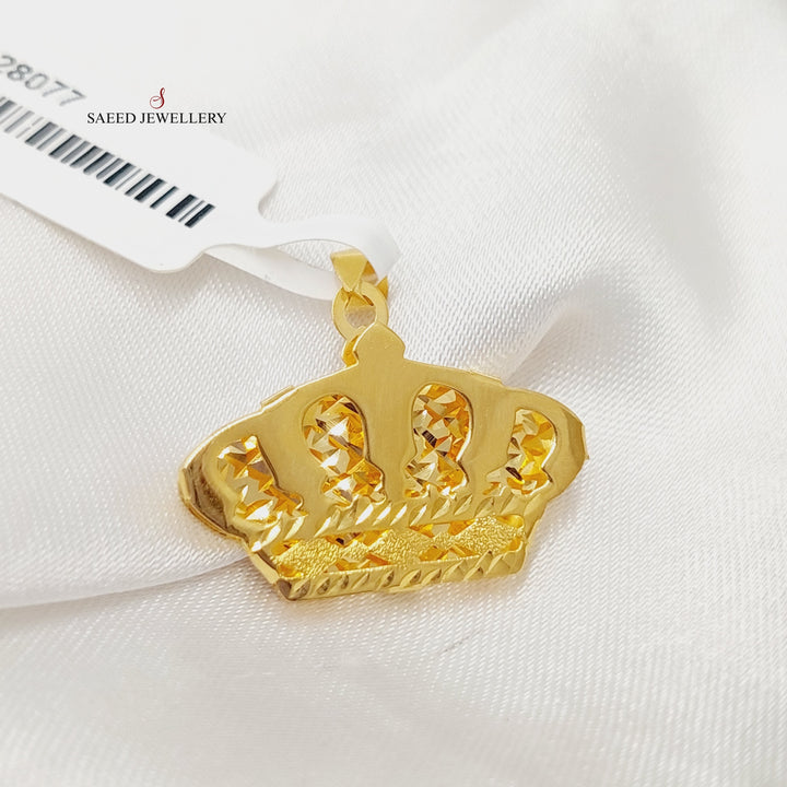 18K Gold Crown Pendant by Saeed Jewelry - Image 1