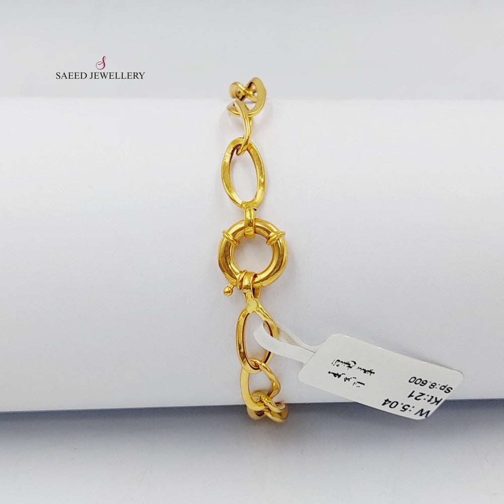 21K Gold Cuban Links Bracelet by Saeed Jewelry - Image 2