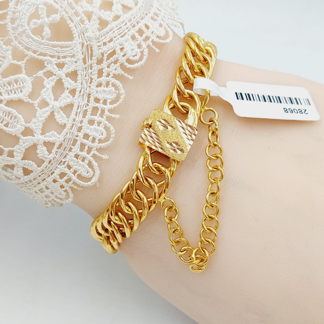 21K Gold Cuban Links Bracelet by Saeed Jewelry - Image 2