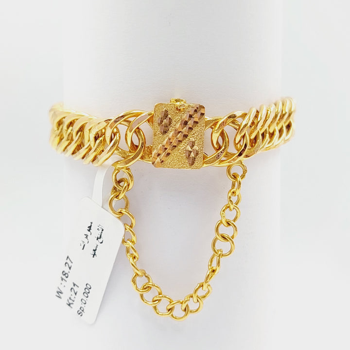 21K Gold Cuban Links Bracelet by Saeed Jewelry - Image 5