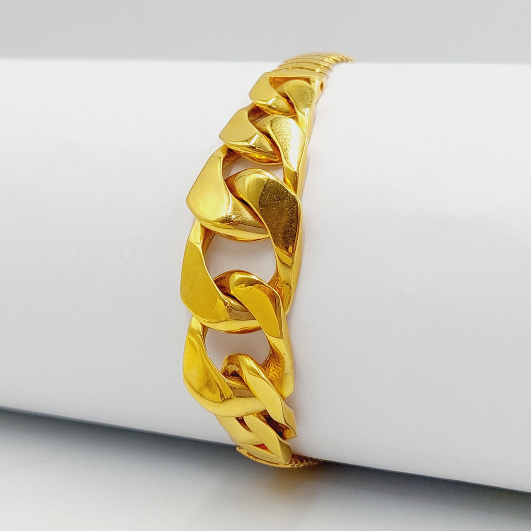 21K Gold Cuban Links Bracelet by Saeed Jewelry - Image 4