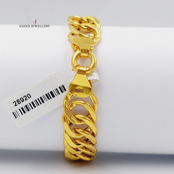 21K Gold Cuban Links Bracelet by Saeed Jewelry - Image 2