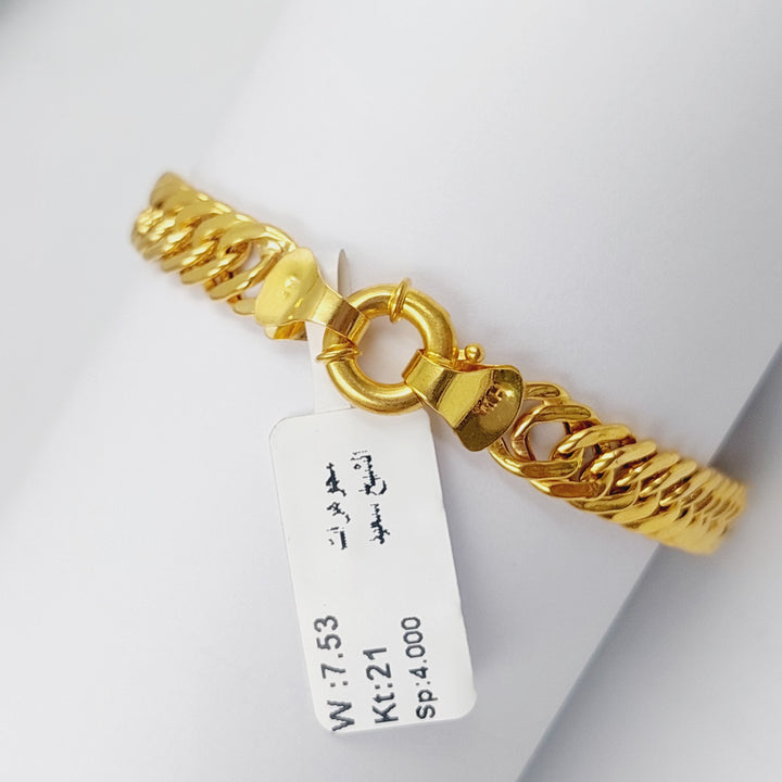 21K Gold Cuban Links Bracelet by Saeed Jewelry - Image 5