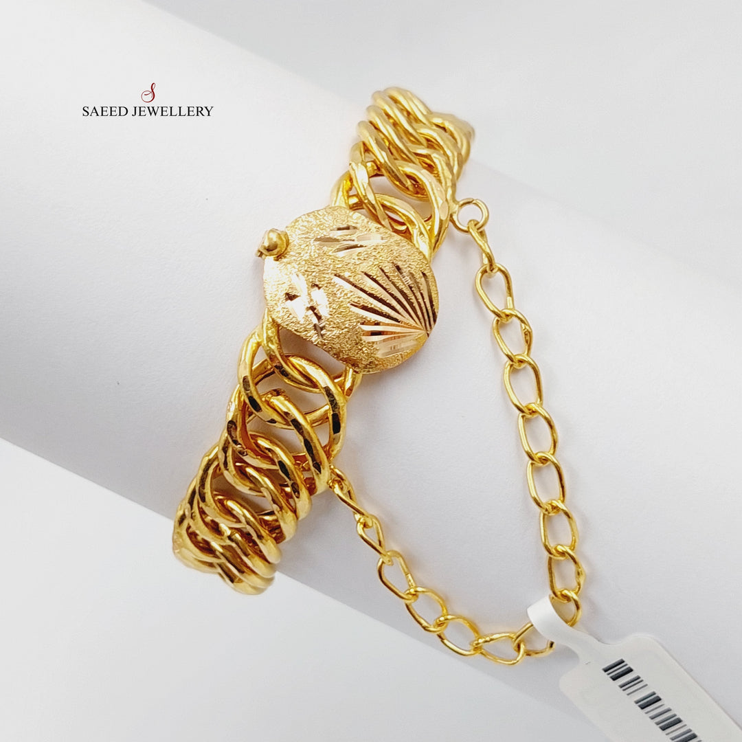 21K Gold Cuban Links Bracelet by Saeed Jewelry - Image 5