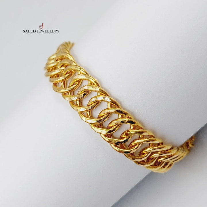 21K Gold Cuban Links Bracelet by Saeed Jewelry - Image 3