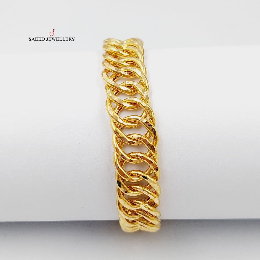 21K Gold Cuban Links Bracelet by Saeed Jewelry - Image 6