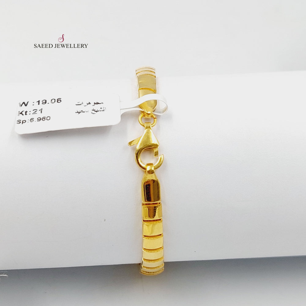 21K Gold Cuban Links Bracelet by Saeed Jewelry - Image 2