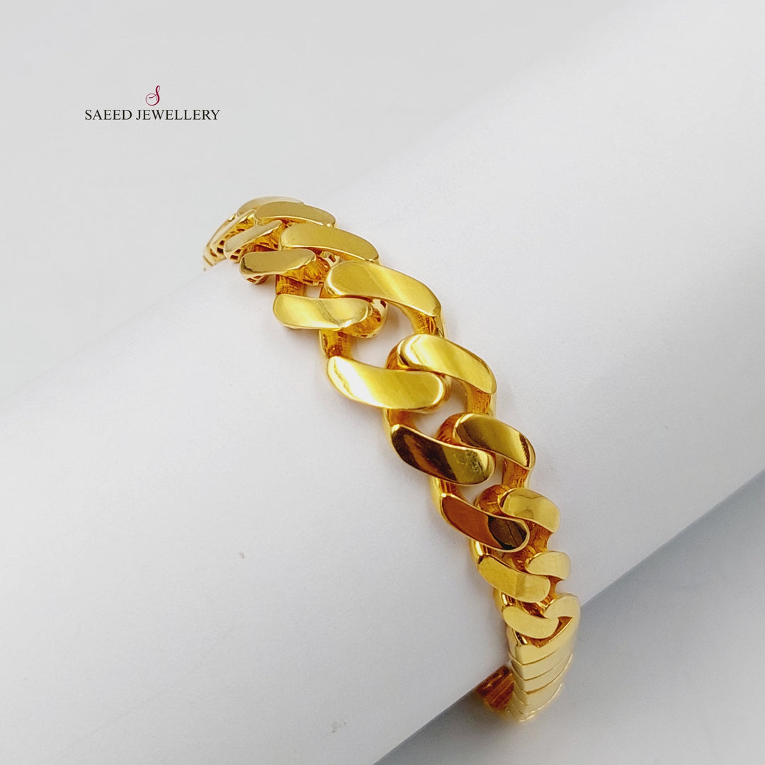 21K Gold Cuban Links Bracelet by Saeed Jewelry - Image 3