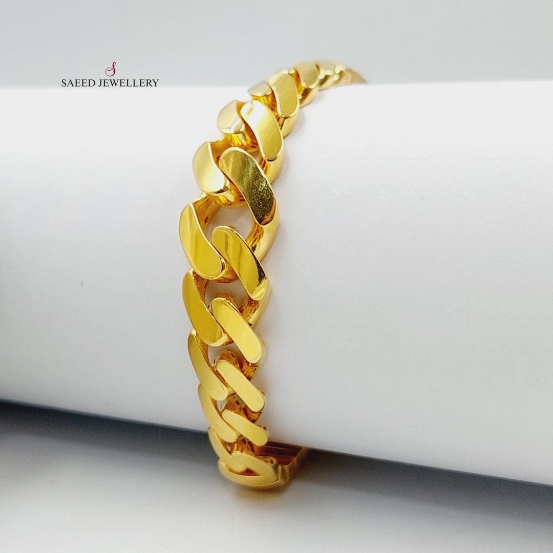 21K Gold Cuban Links Bracelet by Saeed Jewelry - Image 4