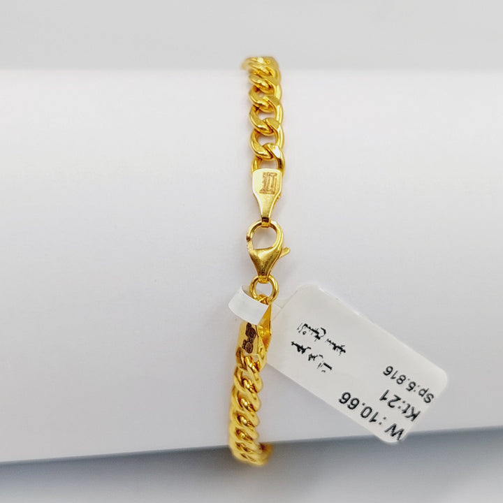 21K Gold Cuban Links Bracelet by Saeed Jewelry - Image 3