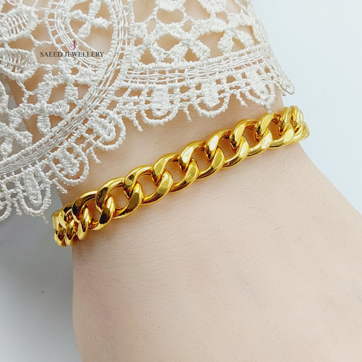 21K Gold Cuban Links Bracelet by Saeed Jewelry - Image 4