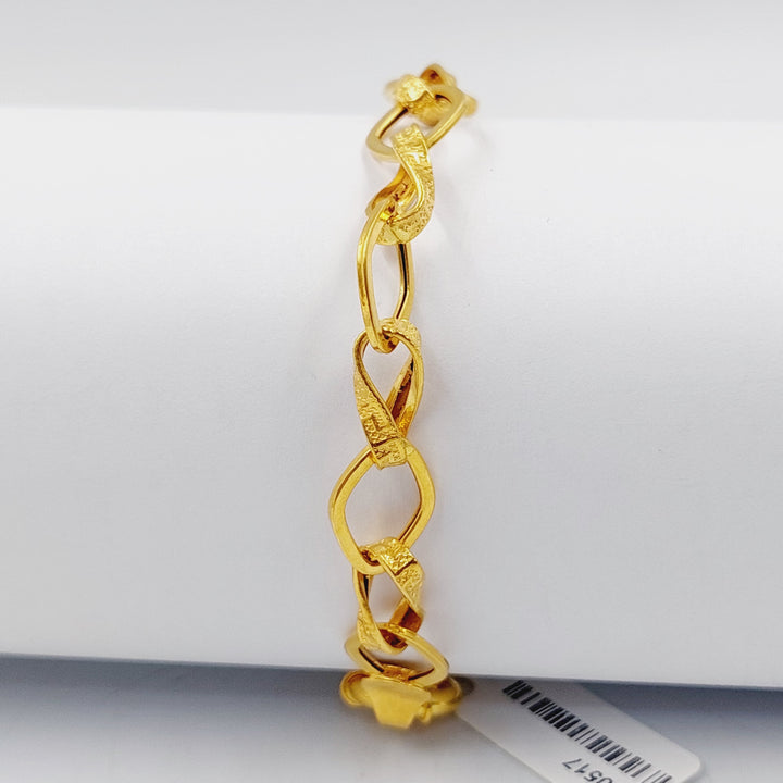 21K Gold Cuban Links Bracelet by Saeed Jewelry - Image 4