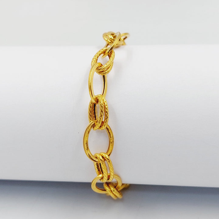 21K Gold Cuban Links Bracelet by Saeed Jewelry - Image 3