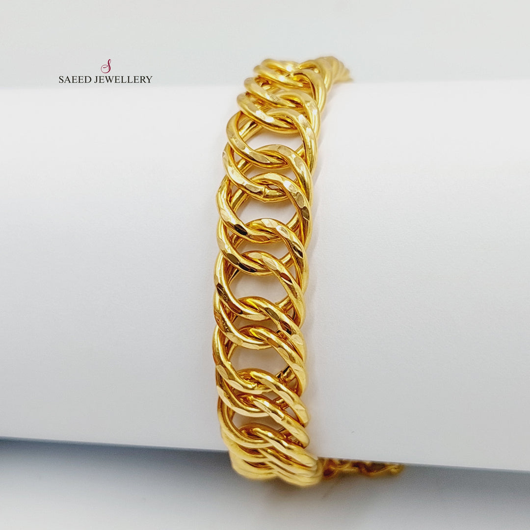 21K Gold Cuban Links Bracelet by Saeed Jewelry - Image 3