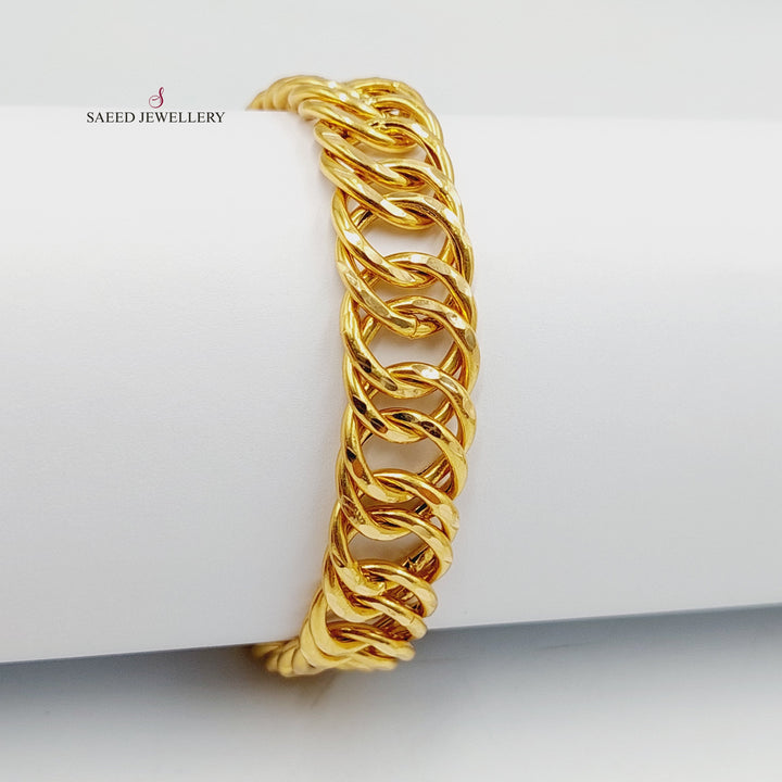 21K Gold Cuban Links Bracelet by Saeed Jewelry - Image 4