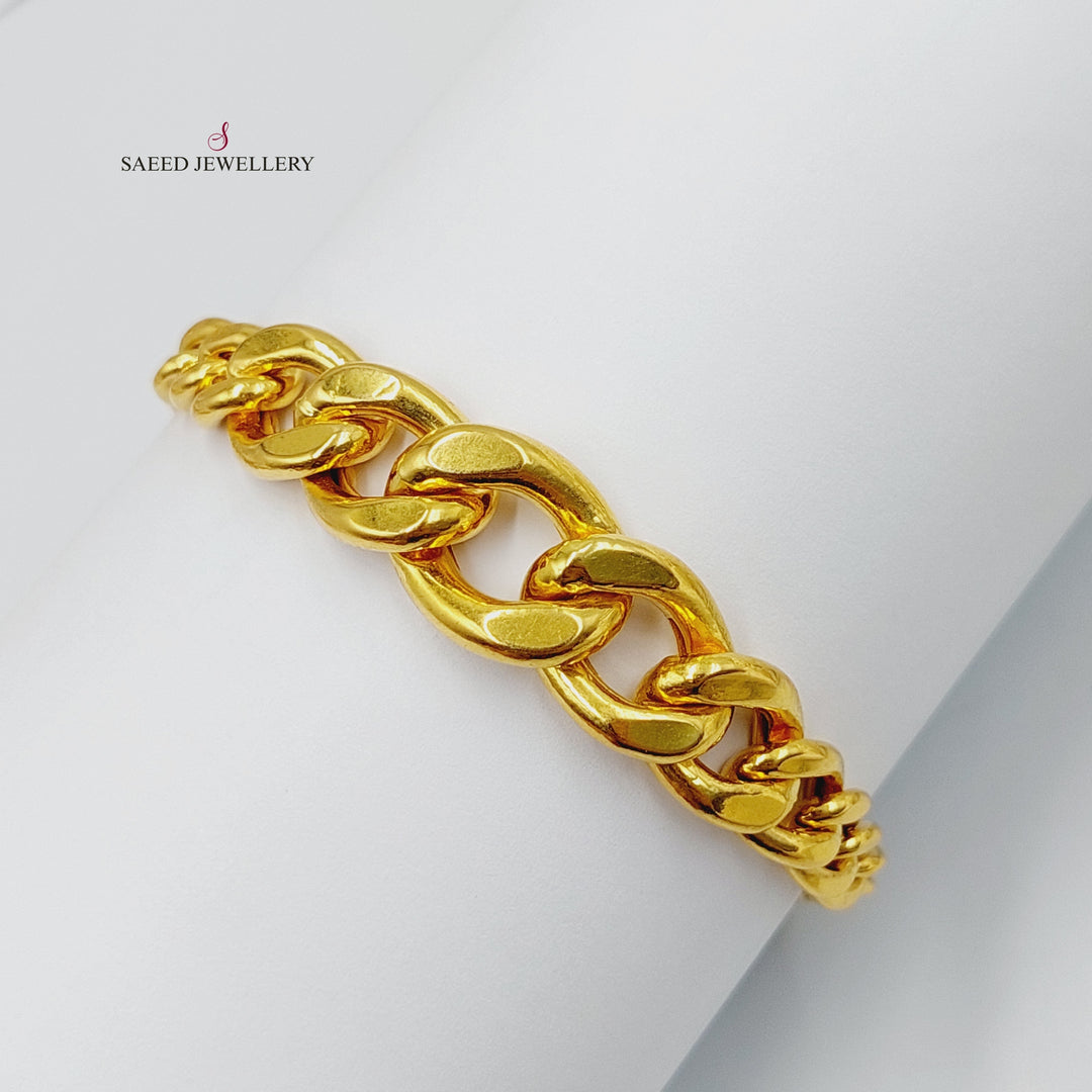 21K Gold Cuban Links Bracelet by Saeed Jewelry - Image 4