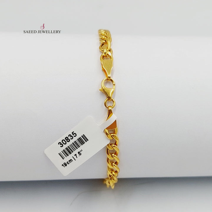 21K Gold Cuban Links Bracelet by Saeed Jewelry - Image 5