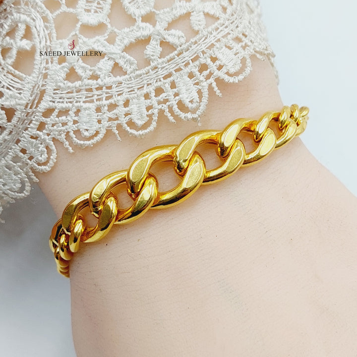 21K Gold Cuban Links Bracelet by Saeed Jewelry - Image 6