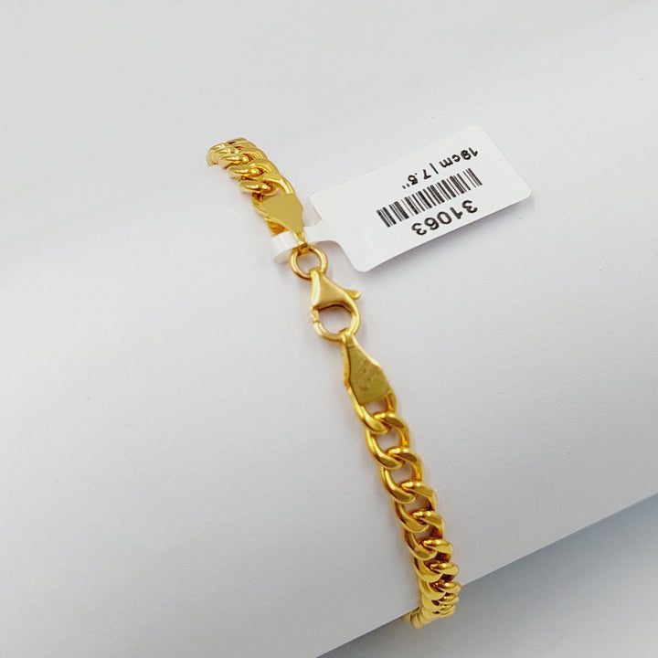 21K Gold Cuban Links Bracelet by Saeed Jewelry - Image 3