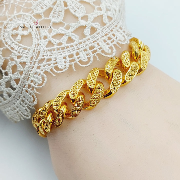 21K Gold Cuban Links Bracelet by Saeed Jewelry - Image 2