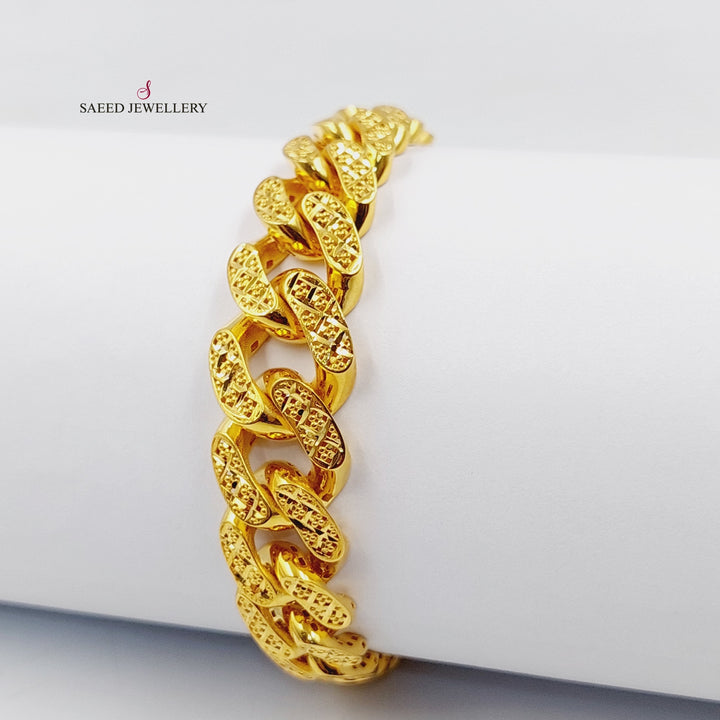 21K Gold Cuban Links Bracelet by Saeed Jewelry - Image 4