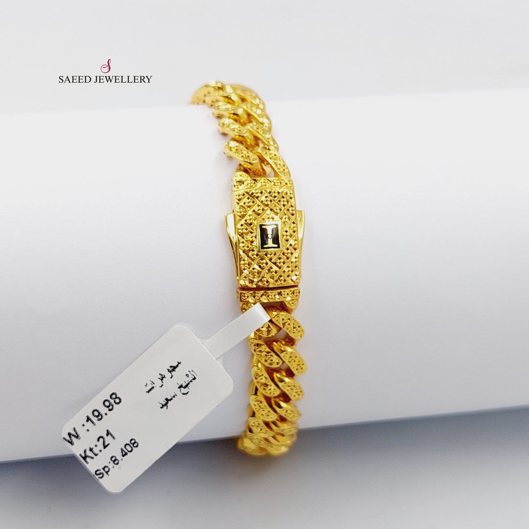 21K Gold Cuban Links Bracelet by Saeed Jewelry - Image 5