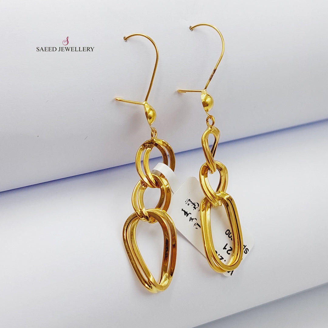 21K Gold Cuban Links Earrings by Saeed Jewelry - Image 1