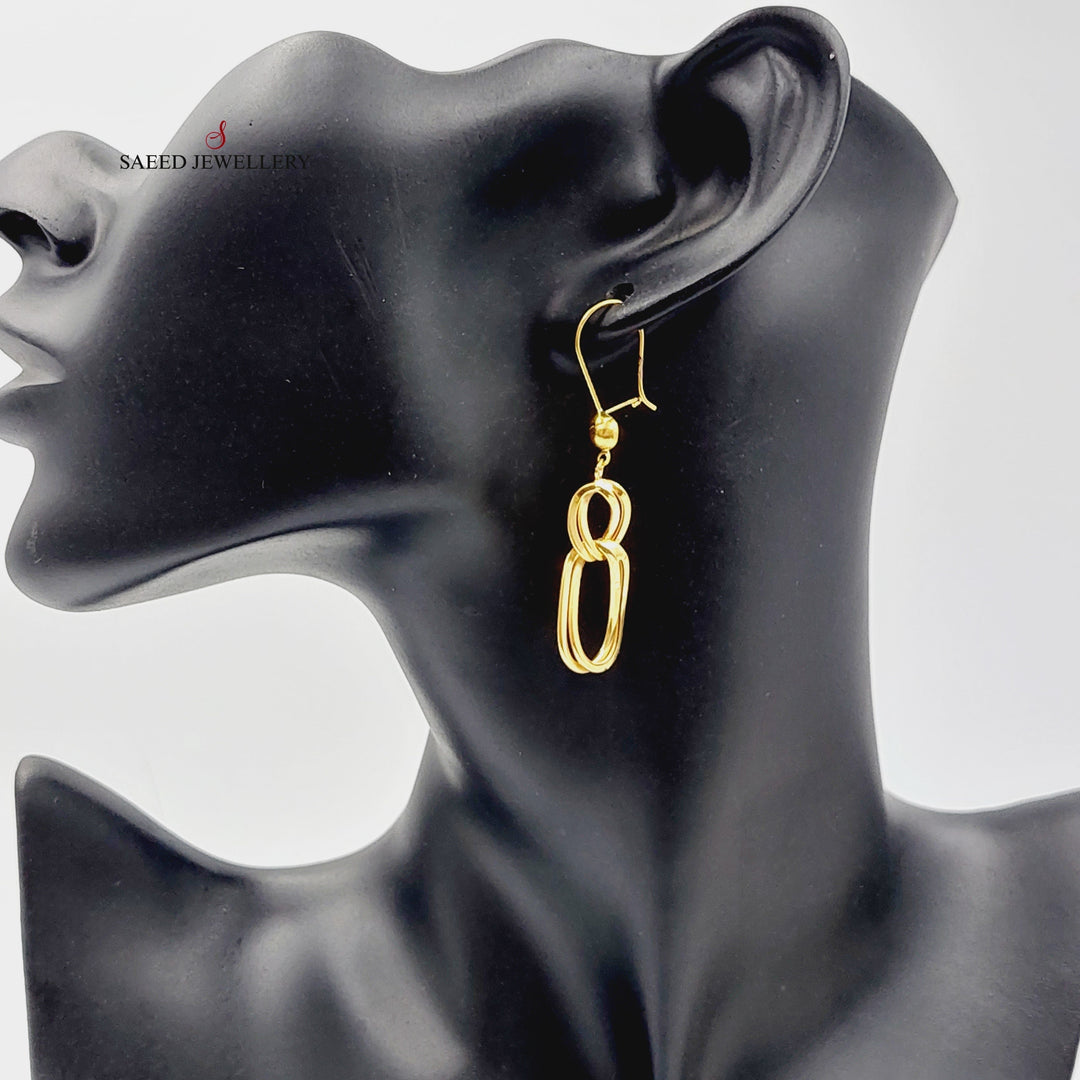 21K Gold Cuban Links Earrings by Saeed Jewelry - Image 2