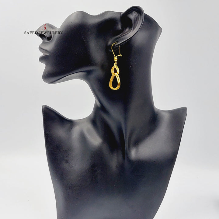 21K Gold Cuban Links Earrings by Saeed Jewelry - Image 3