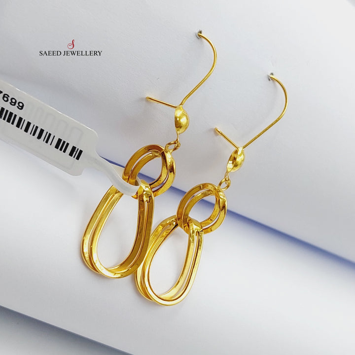 21K Gold Cuban Links Earrings by Saeed Jewelry - Image 4