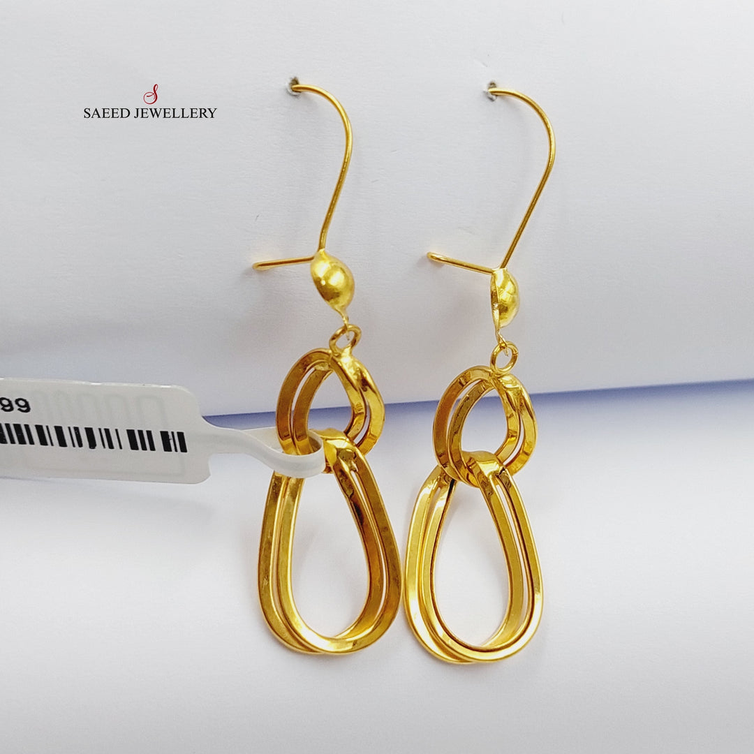 21K Gold Cuban Links Earrings by Saeed Jewelry - Image 1