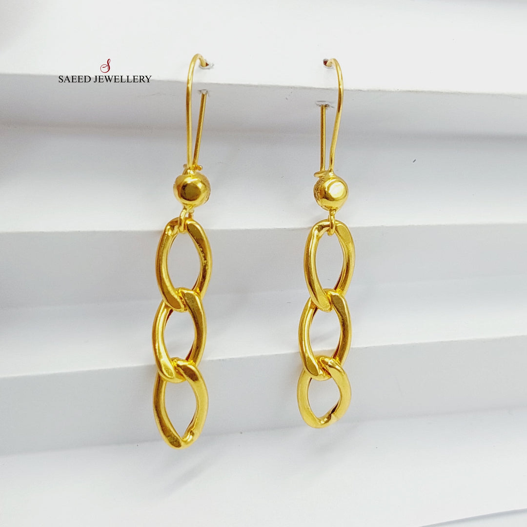 21K Gold Cuban Links Earrings by Saeed Jewelry - Image 11