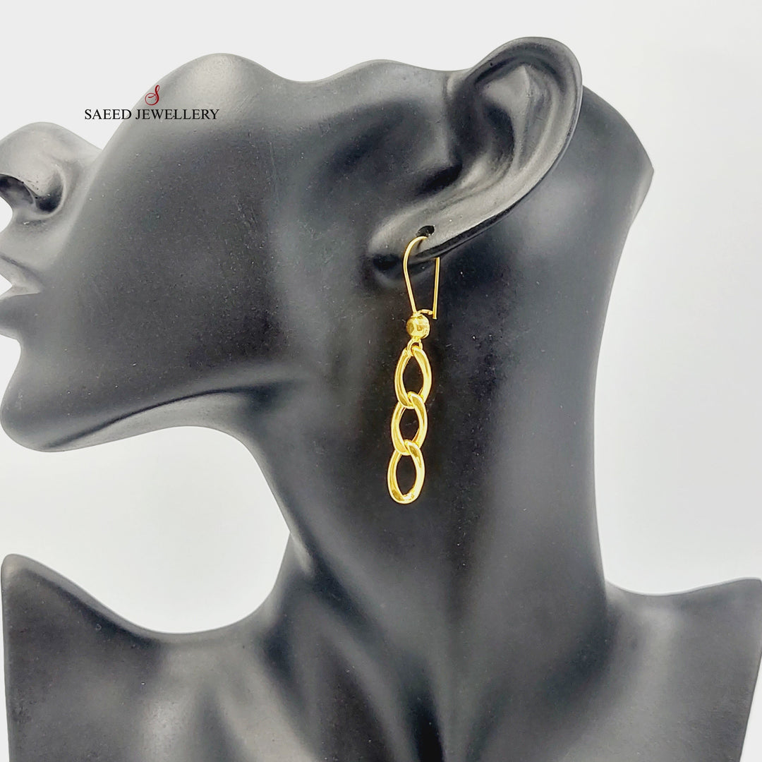 21K Gold Cuban Links Earrings by Saeed Jewelry - Image 4