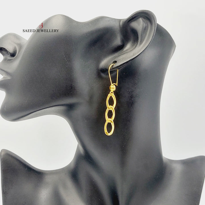 21K Gold Cuban Links Earrings by Saeed Jewelry - Image 5