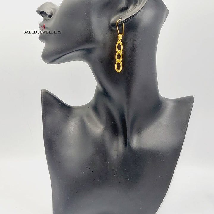 21K Gold Cuban Links Earrings by Saeed Jewelry - Image 6