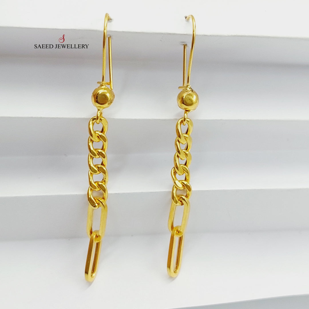 21K Gold Cuban Links Earrings by Saeed Jewelry - Image 5