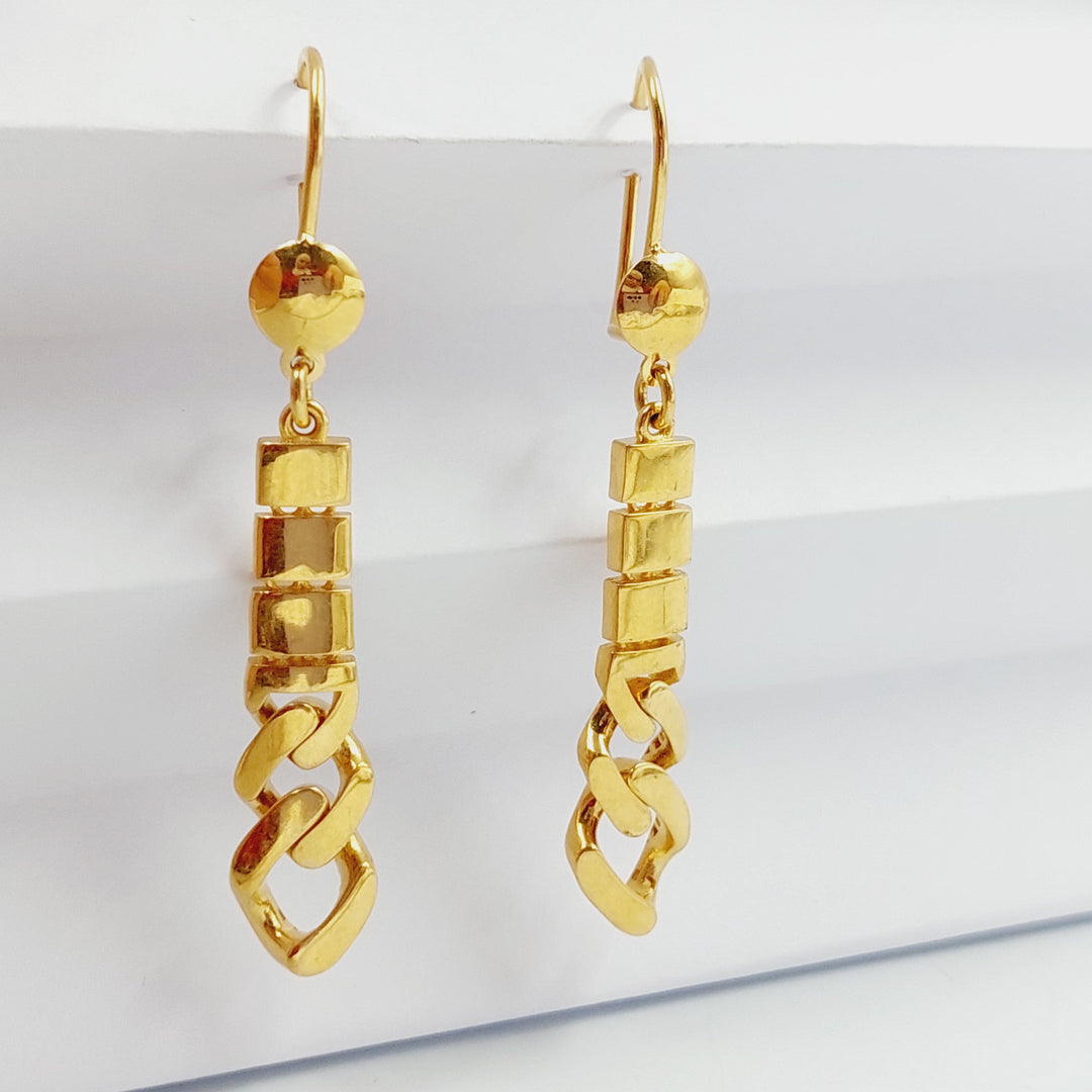 21K Gold Cuban Links Earrings by Saeed Jewelry - Image 1