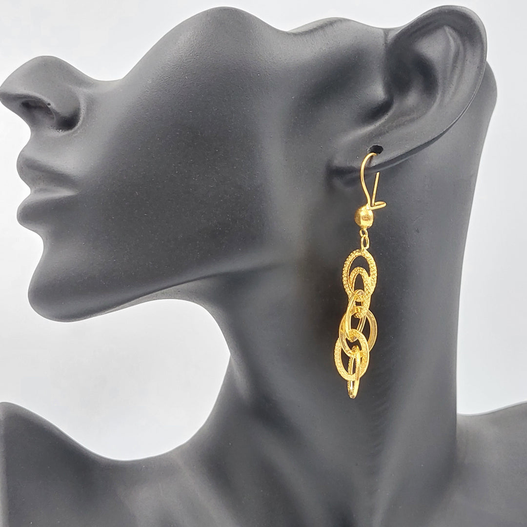 21K Gold Cuban Links Earrings by Saeed Jewelry - Image 3