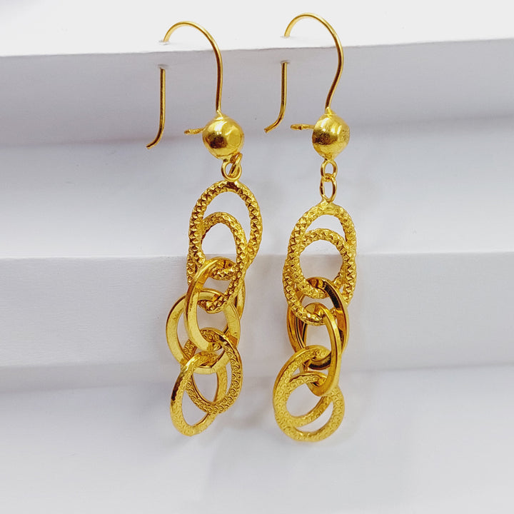 21K Gold Cuban Links Earrings by Saeed Jewelry - Image 5