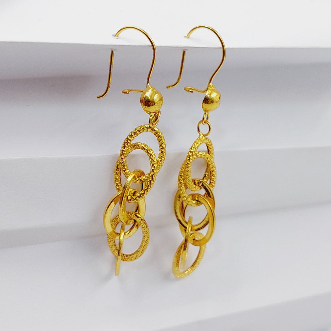 21K Gold Cuban Links Earrings by Saeed Jewelry - Image 6