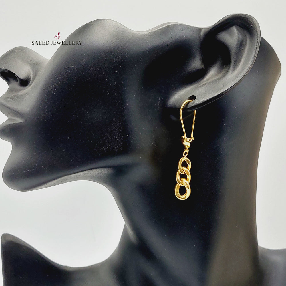 21K Gold Cuban Links Earrings by Saeed Jewelry - Image 2