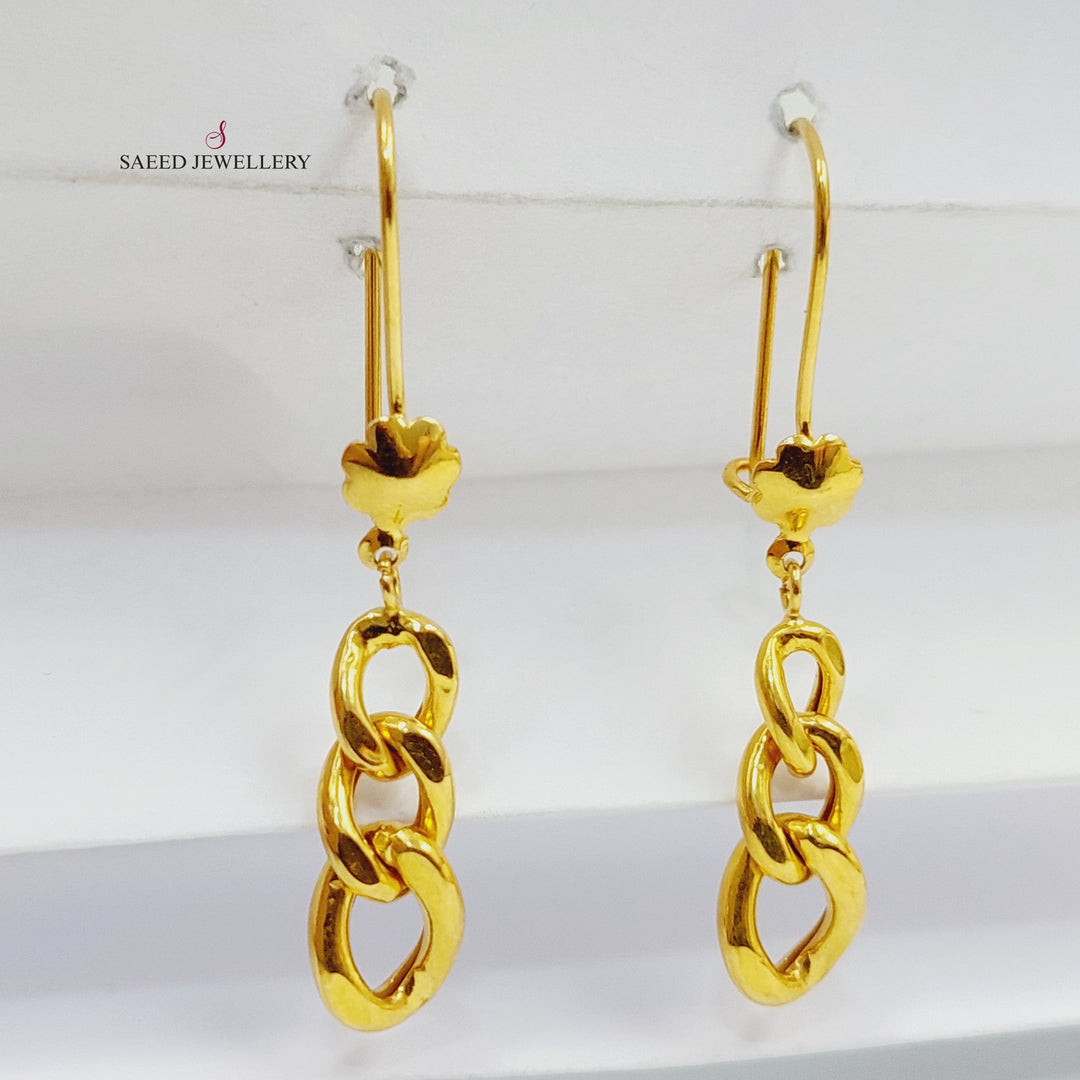 21K Gold Cuban Links Earrings by Saeed Jewelry - Image 4