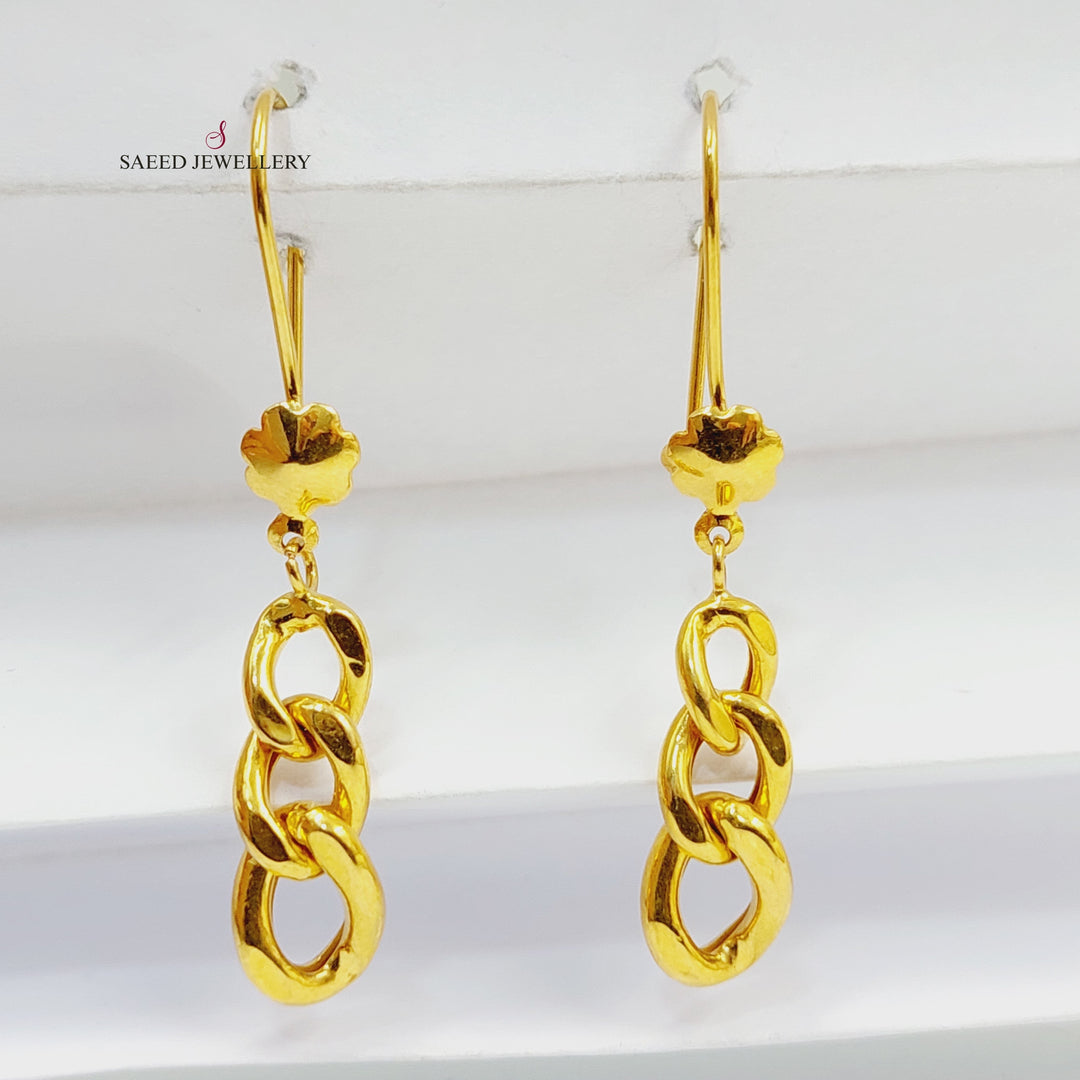 21K Gold Cuban Links Earrings by Saeed Jewelry - Image 1