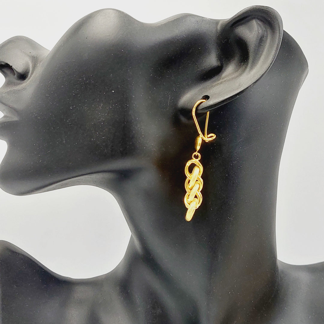 21K Gold Cuban Links Earrings by Saeed Jewelry - Image 2