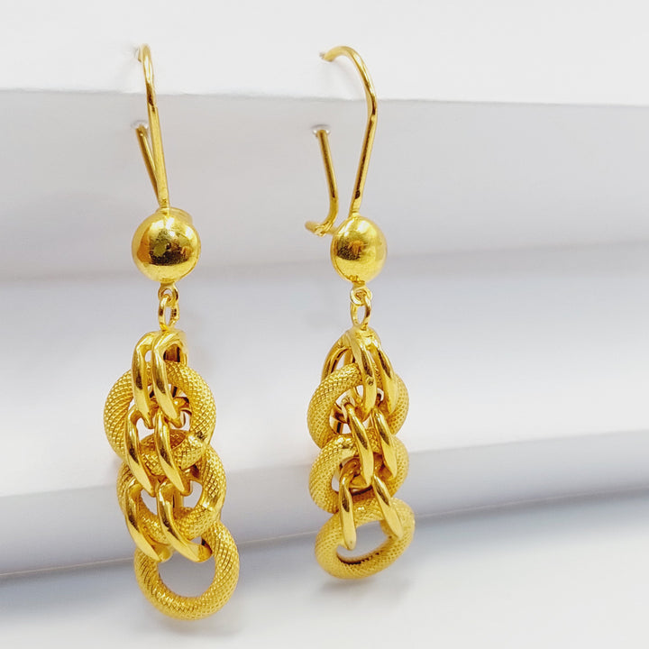 21K Gold Cuban Links Earrings by Saeed Jewelry - Image 4