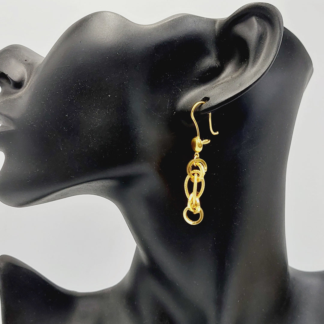 21K Gold Cuban Links Earrings by Saeed Jewelry - Image 2