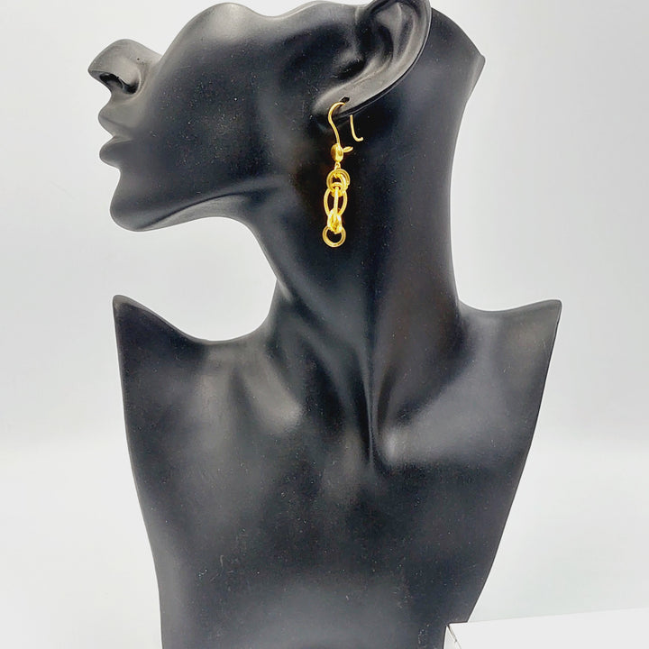 21K Gold Cuban Links Earrings by Saeed Jewelry - Image 3