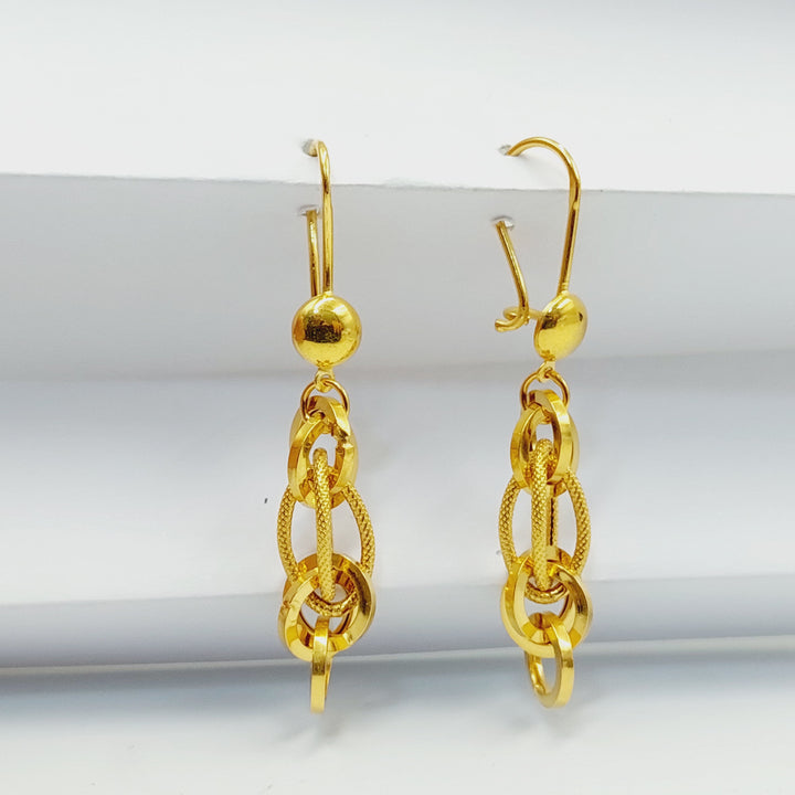 21K Gold Cuban Links Earrings by Saeed Jewelry - Image 4